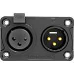 Seetronic xlr 3p châssis combiné entrée / sortie ip65 - contacts dorés - prise encastrables Seetronic xlr 3p châssis combiné entrée / sortie ip65 - contacts dorés - prise encastrables
