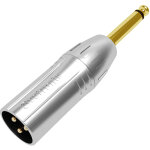 Seetronic xlr 3p m�le vers jack mono m�le contacts dor�s ? bo�tier argent� - adaptateurs