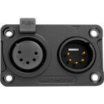 Seetronic xlr 5p ch�ssis combin� entr�e / sortie ip65 - contacts dor�s - prise encastrables