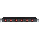 Showgear 19 1u barrette de connexion 6 zones - multiprises rackables Showgear 19 1u barrette de connexion 6 zones - multiprises rackables