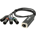 Showgear cs - 4m / 3 - c�ble multipaire dmx 4 canaux via c�ble r�seau dmx 4 canaux 3 broches (m�le) vers ...