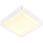 Slv ainos, applique et plafonnier ext�rieur, carr�, blanc, led, 17w, 3000k / 4000k, ip65 - projecteurs ...
