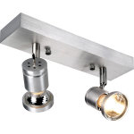 Slv asto, applique et plafonnier int�rieur, double, alu bross�, gu10 / qpar51, 2x 75w max - lampes murales ...