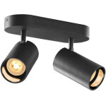 Slv asto tube, plafonnier, cylindrique, max. 2x 10 w, noir - lampes murales et de plafond