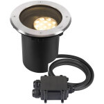 Slv dasar� l, encastr� de sol, asym�trique, 3000k, 70� / 40�, ip65 / ip67, rond, inox / noir - luminaire ...