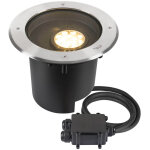 Slv dasar� xl, encastr� de sol, asym�trique, 3000k, 70� / 40�, ip65 / ip67, rond, inox / noir - luminaire ...