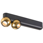 Slv dysko, plafonnier et applique en saillie, double, phase, 2700k, 13 w, 36�, noir / dor� - lampes murales ...
