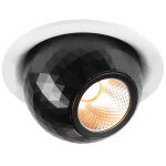 Slv dysko, plafonnier encastr�, rond, phase, 2700k, 6, 4 w, 36�, blanc / noir - luminaires encastr�s