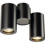 Slv enola b, applique et plafonnier int�rieur, double, noir, gu10 / qpar51, 2x 50w max, inclinable - ...