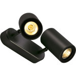 Slv enola b, applique et plafonnier int�rieur, double, noir, gu10 / qpar51, 2x 50w max, inclinable - ...