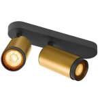 Slv grip! l, spot cl, double, qpar51, plafonnier, cylindrique, 2 x max. 6 watts, or / noir - lampes murales ...