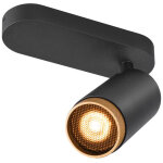 Slv grip! l, spot cl, single, qpar51, plafonnier, cylindrique, 1 x max. 6 watts, noir / or - lampes murales ...