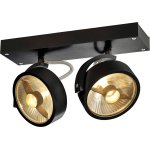 Slv kalu, applique et plafonnier int�rieur, double, noir, gu10 / qpar111, 2x 75w max - lampes murales ...