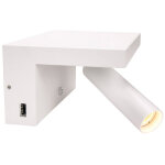 Slv karpo, applique int�rieure, liseuse, blanc, led, 6, 6w, 3000k, variable, 2 ports usb - lampes murales ...