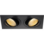 Slv new tria 155, encastr� de plafond int�rieur, double, noir mat, led, 14w, 2700k, clips ressorts - ...