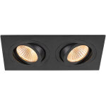 Slv new tria� 155, plafonnier encastr�, carr�, 2700 k, deux ampoules, phase, 38�, noir - lampes murales ...