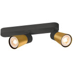 Slv puri 2. 0 cone, plafonnier et applique en saillie, asym�trique, 2x max. 6 w gu10, noir / dor� - lampes ...