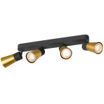 Slv puri 2. 0 cone, plafonnier et applique en saillie, long, 4x max. 6 w gu10, noir / dor� - lampes murales ...