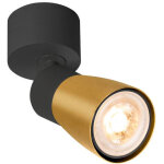 Slv puri 2. 0 dome, plafonnier et applique en saillie, 1x max. 6 w gu10, noir / dor� - lampes murales ...