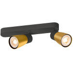 Slv puri 2. 0 dome, plafonnier et applique en saillie, asym�trique, 2x max. 6 w gu10, noir / dor� - lampes ...