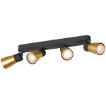 Slv puri 2. 0 dome, plafonnier et applique en saillie, long, 4x max. 6 w gu10, noir / dor� - lampes murales ...