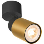 Slv puri 2. 0 tube, plafonnier et applique en saillie, 1x max. 6 w gu10, noir / dor� - lampes murales ...