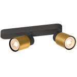 Slv puri 2. 0 tube, plafonnier et applique en saillie, asym�trique, 2x max. 6 w gu10, noir / dor� - lampes ...