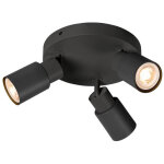 Slv puri 2. 0 tube, plafonnier et applique en saillie, rond, 3x max. 6 w gu10, noir - lampes murales ...
