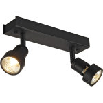 Slv puri, applique et plafonnier int�rieur, double, noir mat, gu10 / qpar51, 2x 50w max - lampes murales ...