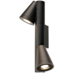 Slv t - tube, applique en saillie, gu10, double, ip65, max. 10 w, noir - lampes sur pied, murales et ...