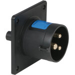 Pce cee 16 a / 240 v - prise m�le � 3 broches, noire - connecteurs cee
