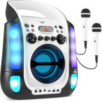 Syst�me de karaok� fenton sbs30w avec cd et 2 microphones blanc - b - stock - - soldes% haut - parleurs ...