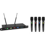 Syst�me de micro sans fil omnitronic uhf - 604 � 4 canaux 520 - 554 mhz - syst�mes d?�metteurs portatifs ...