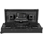Udg ultimate flight case set alphatheta cdj - 3000x / djm - a9 noir plus (support laptop + roulettes) ...