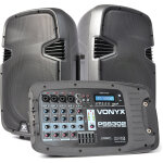 Vonyx pss302 ensemble de sonorisation portable 10  sd / usb / mp3 / bt avec supports - kits de haut - ...
