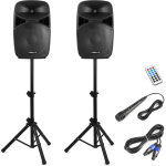 Vonyx vps122a ensemble d'enceintes 800w plug & play avec pieds - kits de haut - parleurs Vonyx vps122a ensemble d'enceintes 800w plug & play avec pieds - kits de haut - parleurs