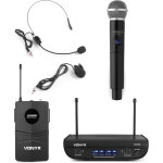 Vonyx wm82c digital uhf 2 - channel wireless microphone set with handheld & bodypack - kits de microphones ...