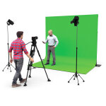 Wentex p&d; rideau chromakey molton 300 g / m� �cran vert - 290 x 400 cm (l x h) - rideaux pipe & drape ...