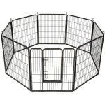 Bc - elec - 5663 - 1305 parc à chiots, enclos pour chiens et autres animaux, 8 panneaux 80x80, modulable ... Bc - elec - 5663 - 1305 parc à chiots, enclos pour chiens et autres animaux, 8 panneaux 80x80, modulable ...