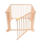 Bc - elec - 5664 - 0058ylb parc b�b� carre en bois 3. 6m, 4 panneaux de 70x90 cm