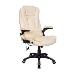 Bc - elec - a2 - 0057 fauteuil de bureau cuir beige massant et chauffant
