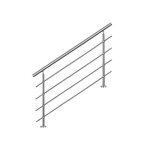 Bc - elec - ahm1204 main courante d'escalier 120cm, balcon, balustrade, garde - corps en inox avec 4 ...