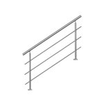 Bc - elec - ahm1403 main courante d'escalier 140cm, balcon, balustrade, garde - corps en inox avec 3 ...