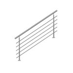 Bc - elec - ahm1805 main courante d'escalier 180cm, balcon, balustrade, garde - corps en inox avec 5 ...