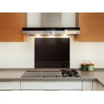 Bc - elec - akg06 - 7055 crdence de cuisine en verre noir brillant 70x55cm, verre securit tremp 6mm, ...