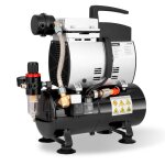 Bc - elec - as - 600 compresseur airbrush silencieux 4l 350w 8 bar sans huile - double pression 4 / 8 ...