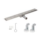 Bc - elec - hfd06 - 60 caniveau de douche 60cm en inox type gouttes, sterfput de douche, hauteur ajustable ...