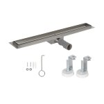 Bc - elec - hfd09 - 80 caniveau de douche � carreler 80cm en inox, sterfput de douche, hauteur ajustable ...