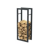 Bc - elec - hhwpf0005 rangement  bois en acier noir 100x40x25cm, rack pour bois de chauffage, range ...