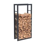 Bc - elec - hhwpf0019 rangement  bois en acier noir 125x60x25cm, rack pour bois de chauffage, range ...